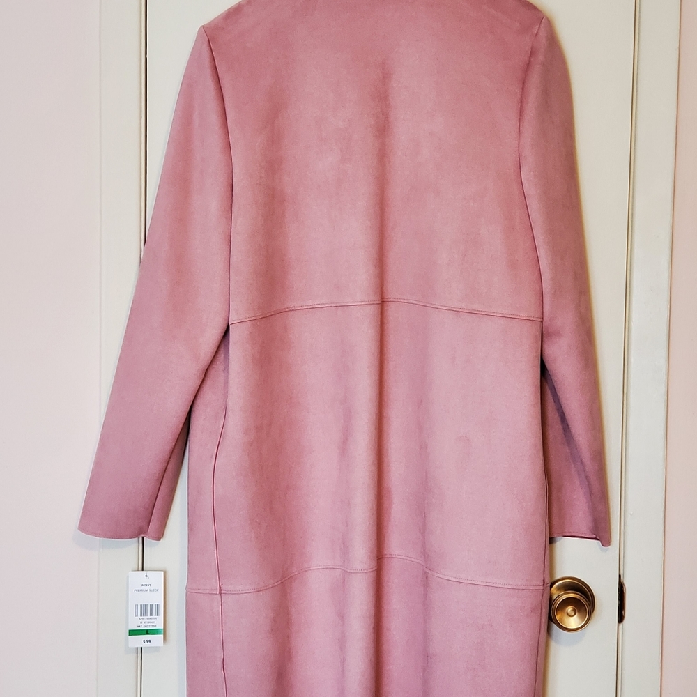 Pink Suedine coat Size XL New, never worn!